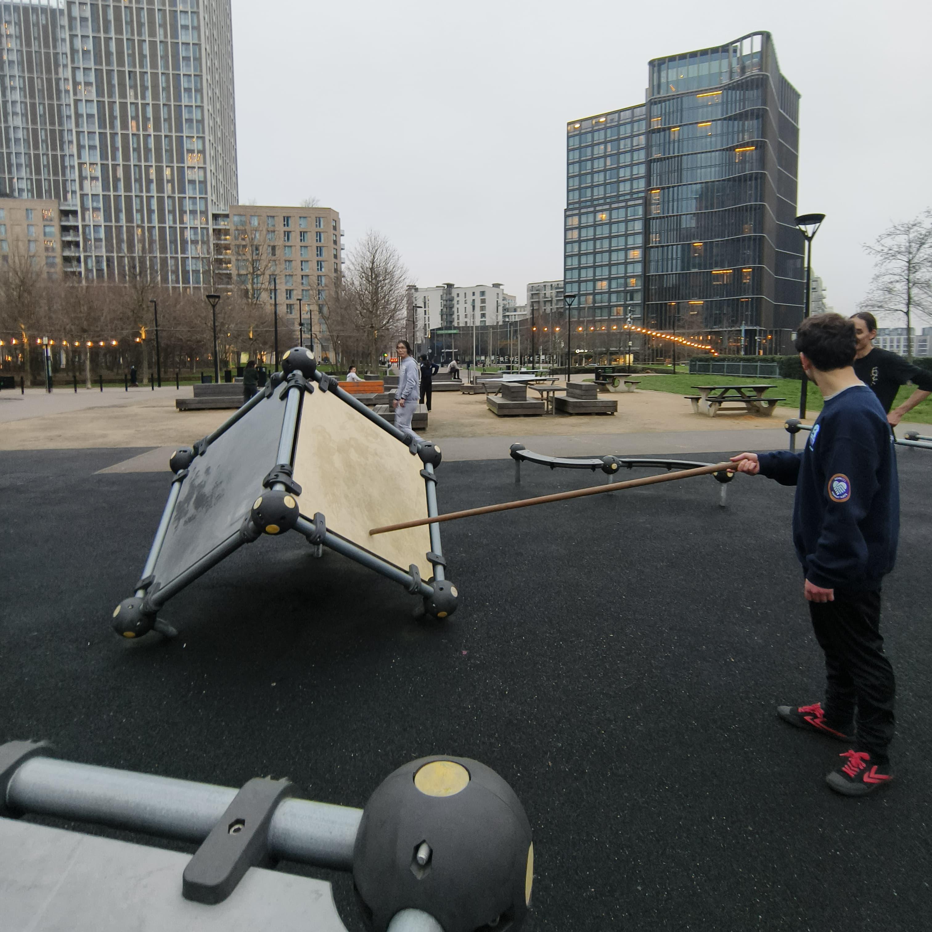 A photograph of Stratford Calisthenics Park.